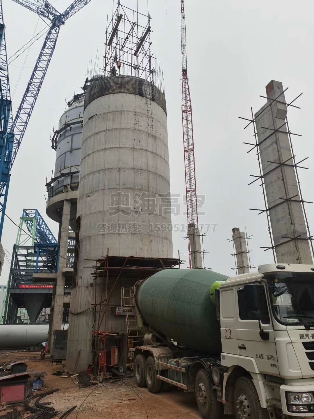 130米烟囱滑模施工